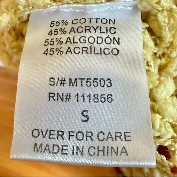 Cherish Yellow Popcorn Sweater Size Small Oversized Fit - Picture 5 of 5